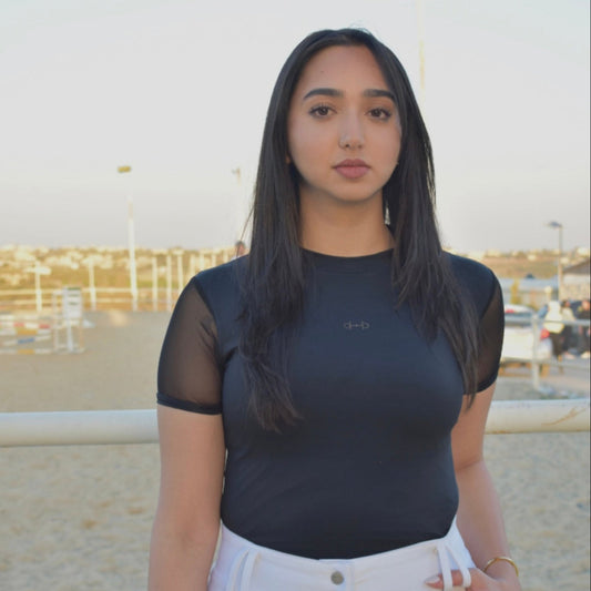 Full Black Sheer Sleeves T-Shirt